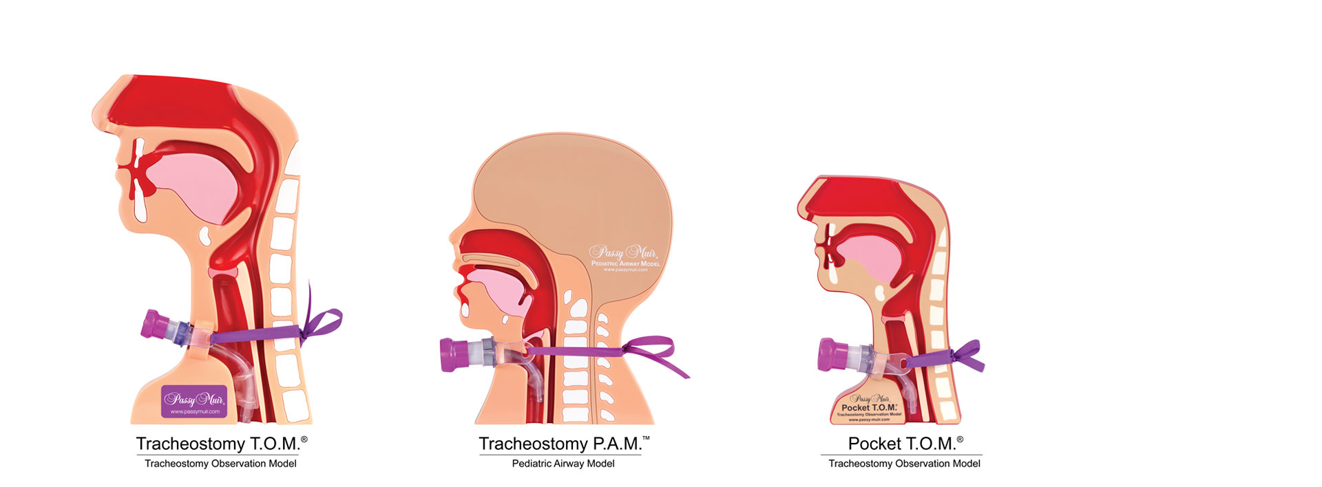 Tracheostomy T.O.M., Pocket T.O.M., Tracheostomy P.A.M. (Pediatric Airway Model)