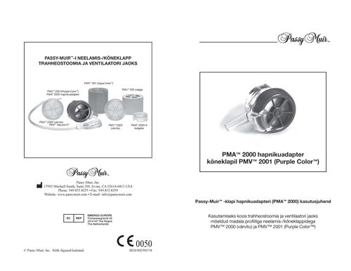 Estonian Instruction Booklet PMA 2000